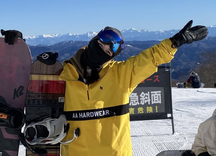 アウトドア派の橋度先輩はスノーボードの達人！社内１の実力とか？！